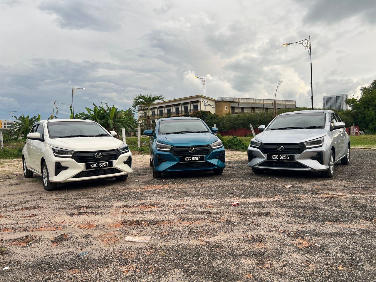 Three Perodua Axia rental cars