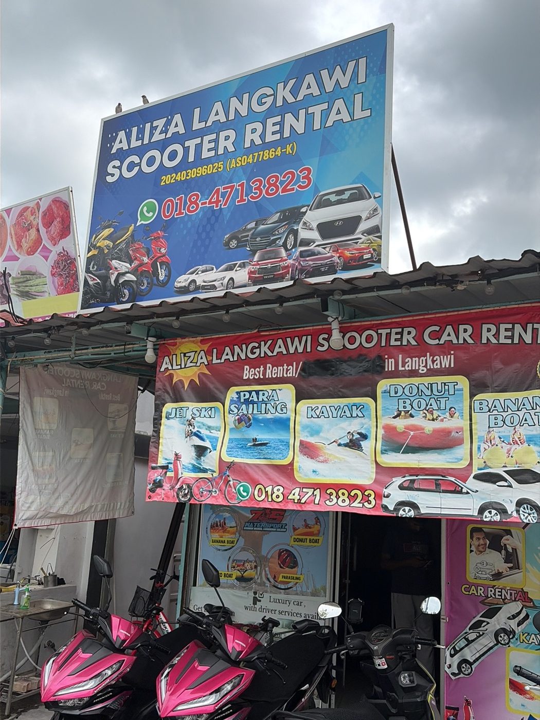 Aliza Langkawi Scooter Rental signboard
